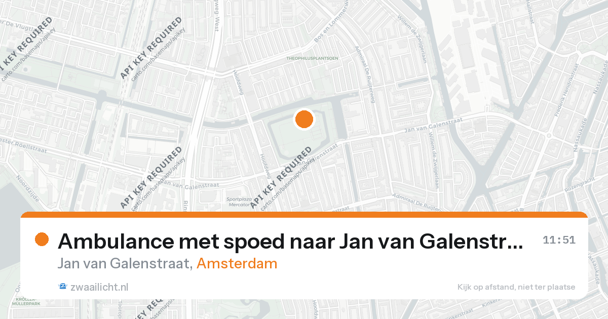 Ambulance met spoed naar Jan van Galenstraat in Amsterdam — 26 aug 2026