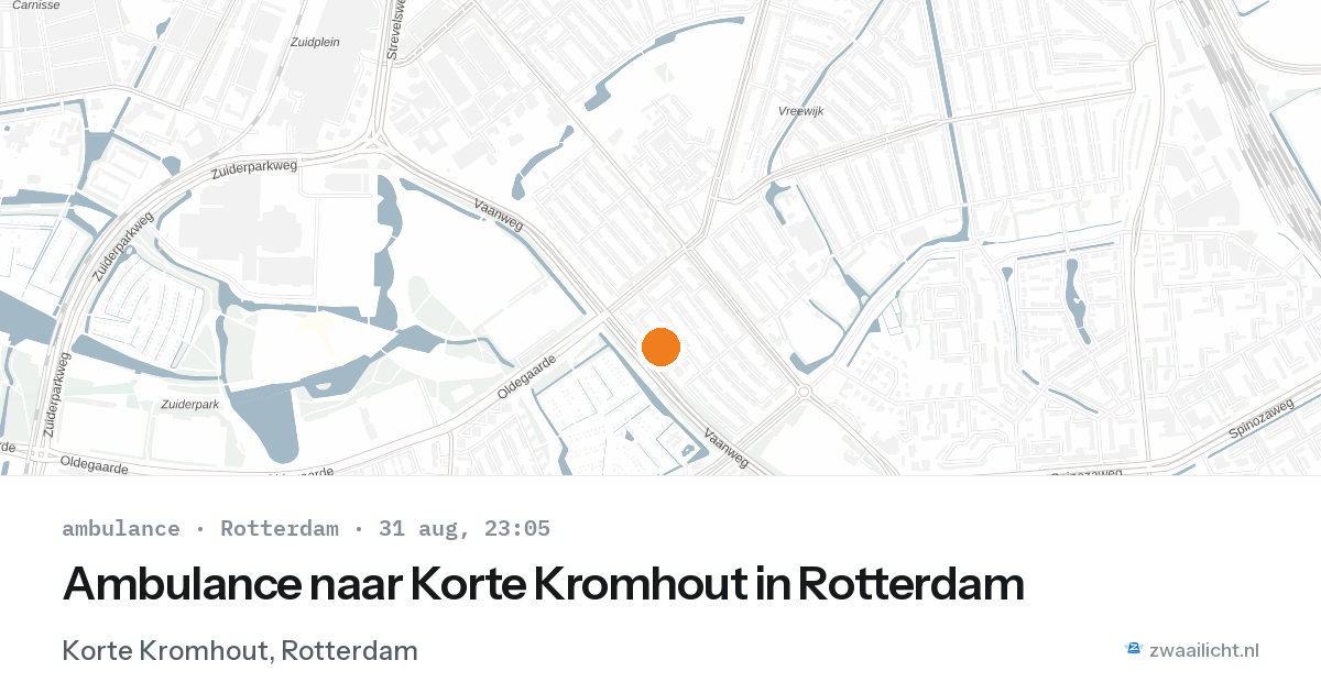 Ambulance naar Korte Kromhout in Rotterdam — 31 aug 2026