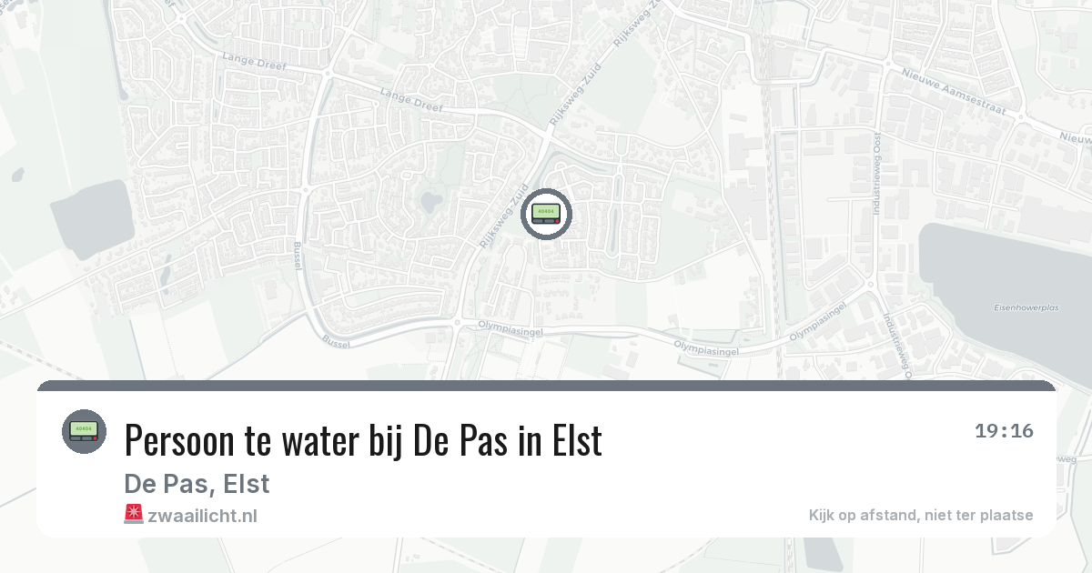 Persoon te water bij De Pas in Elst — 12 jun 2026