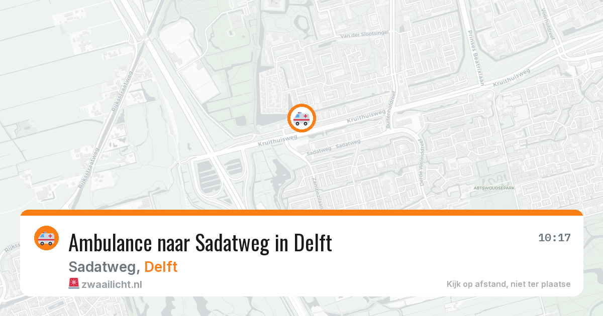 Ambulance naar Sadatweg in Delft — 10 aug 2026