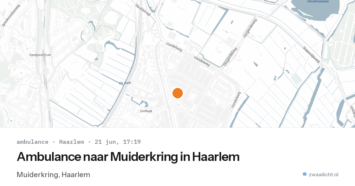 Ambulance naar Muiderkring in Haarlem — 21 jun 2026