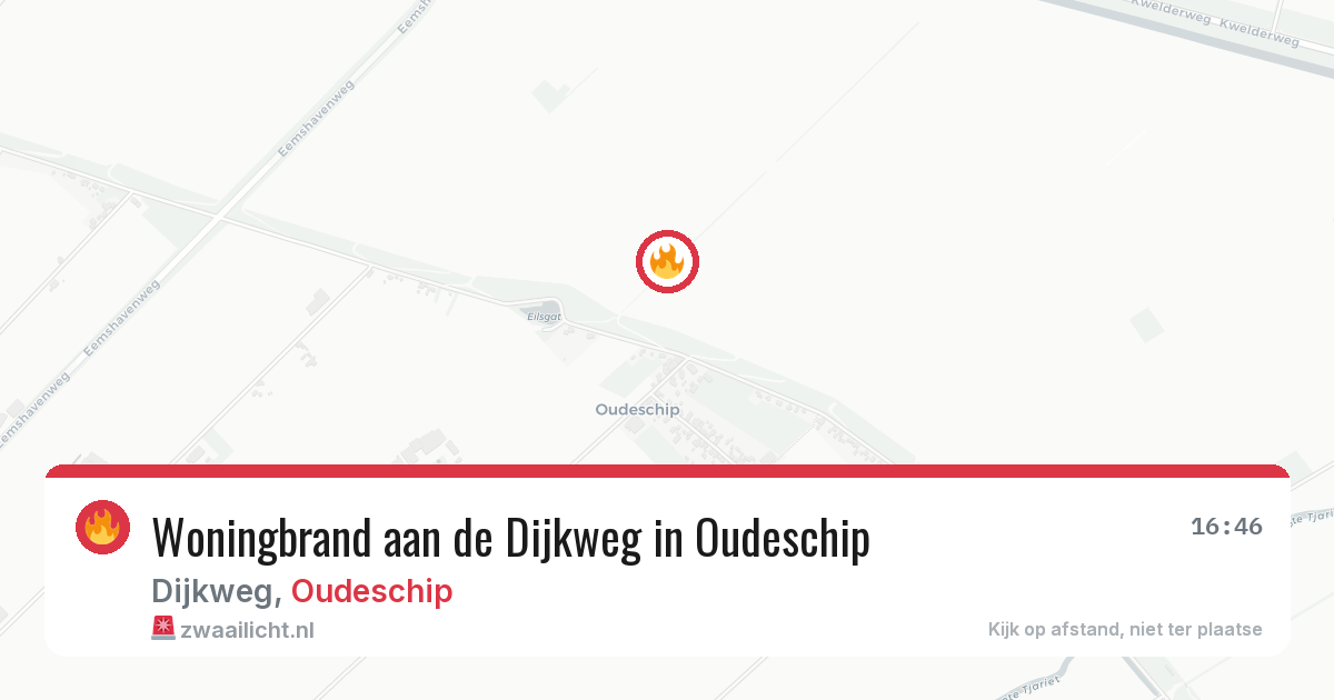 Woningbrand aan de Dijkweg in Oudeschip — 29 mrt 2026