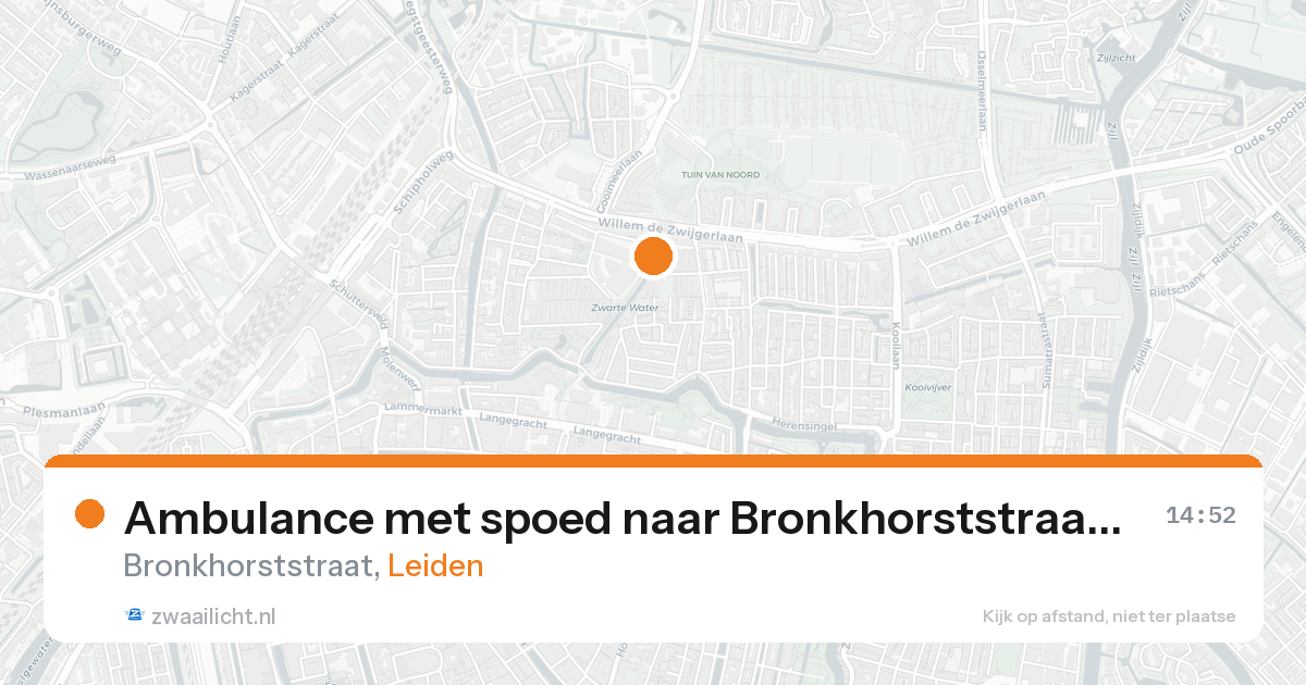 Ambulance met spoed naar Bronkhorststraat in Leiden — 23 aug 2026