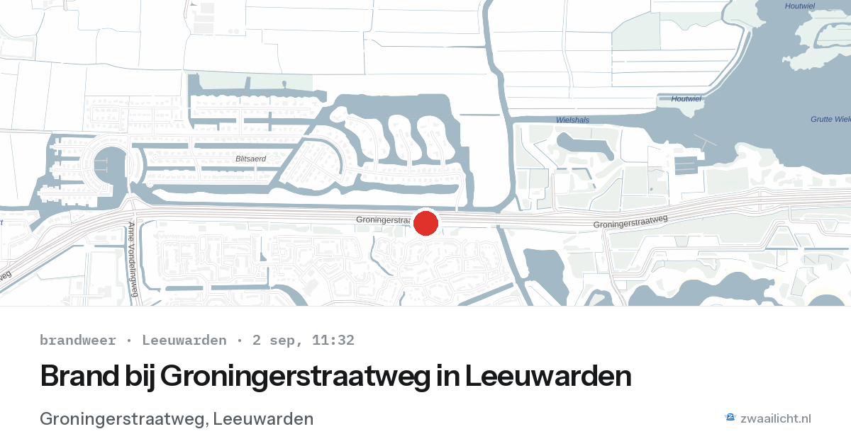 Brand bij Groningerstraatweg in Leeuwarden — 2 sep 2026