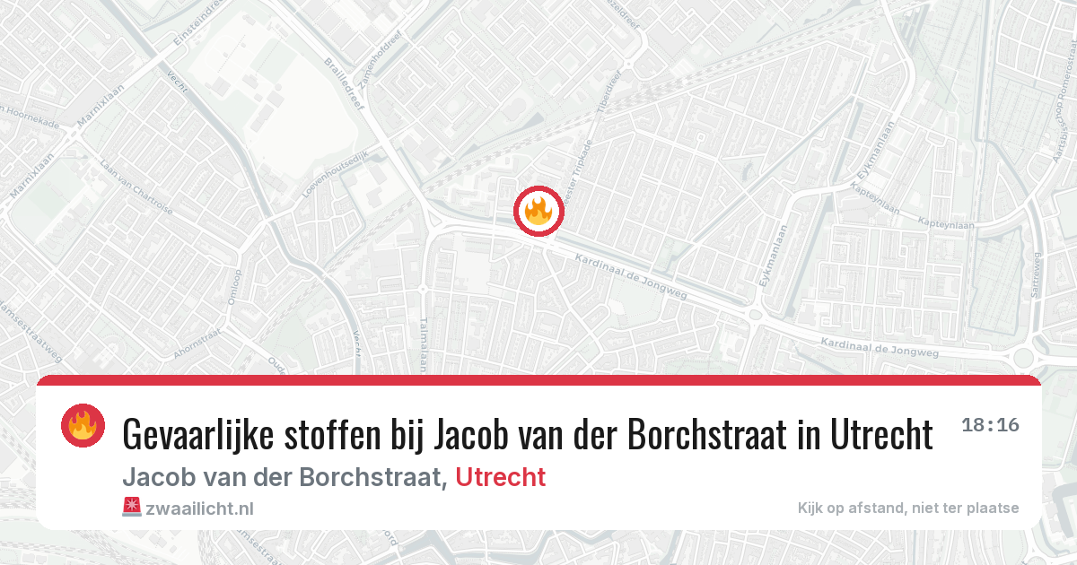 Gevaarlijke stoffen bij Jacob van der Borchstraat in Utrecht — 22 mrt 2026