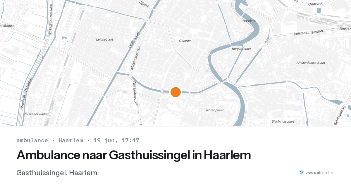 Ambulance naar Gasthuissingel in Haarlem — 19 jun 2026