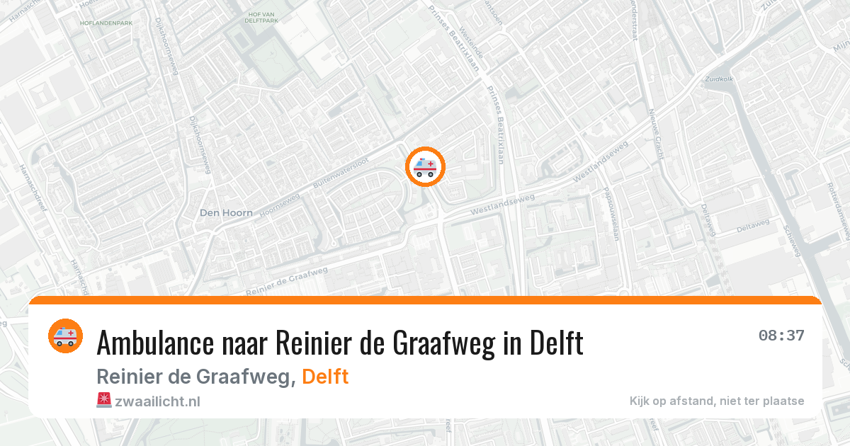 Ambulance naar Reinier de Graafweg in Delft — 8 jun 2026