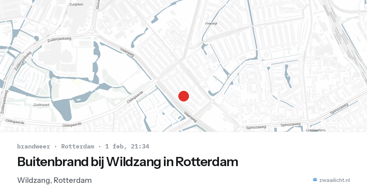 Buitenbrand bij Wildzang in Rotterdam — 1 feb 2026
