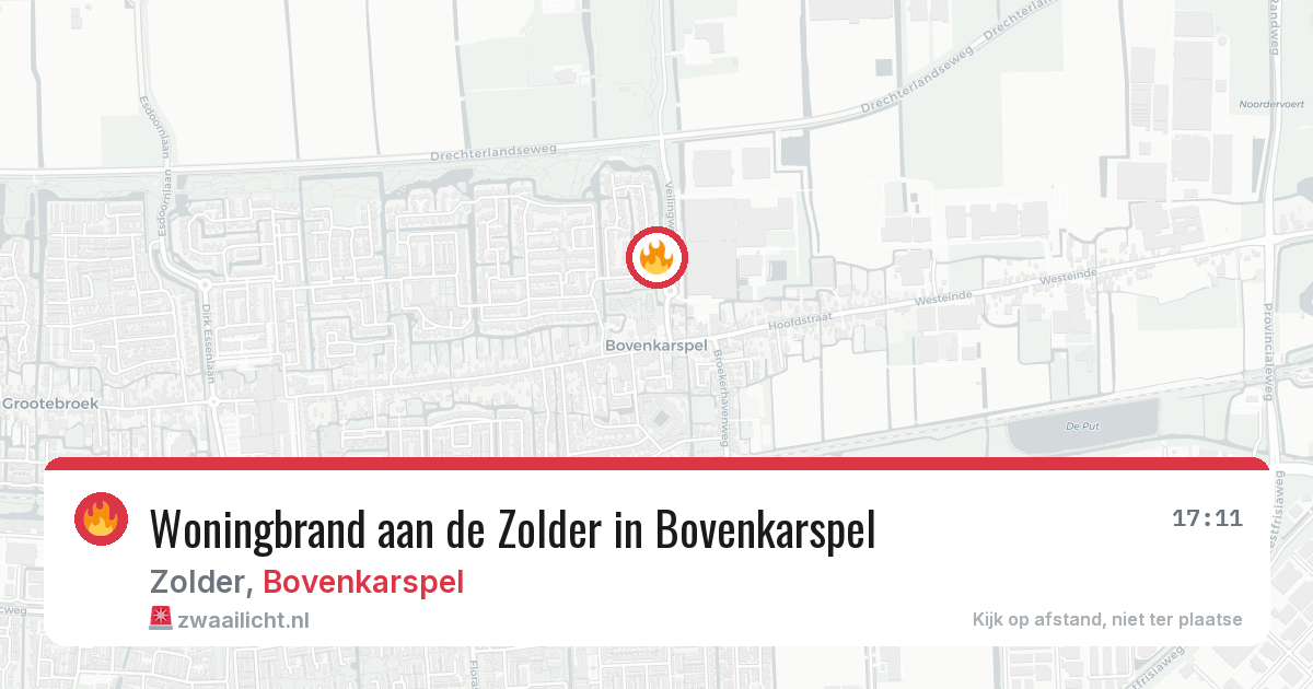 Woningbrand aan de Zolder in Bovenkarspel — 5 mrt 2026