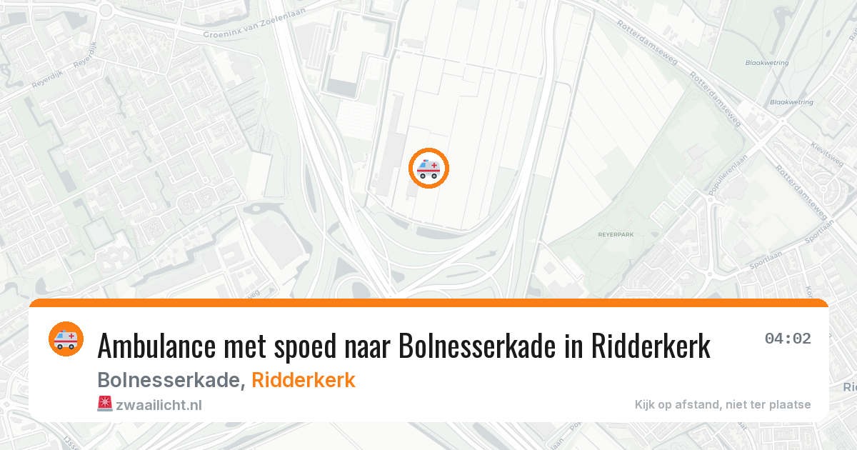 Ambulance met spoed naar Bolnesserkade in Ridderkerk — 24 mei 2026