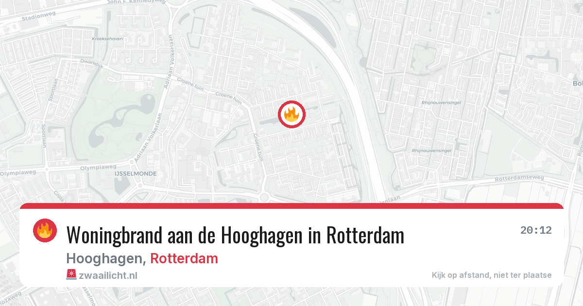 Woningbrand aan de Hooghagen in Rotterdam — 31 jul 2026
