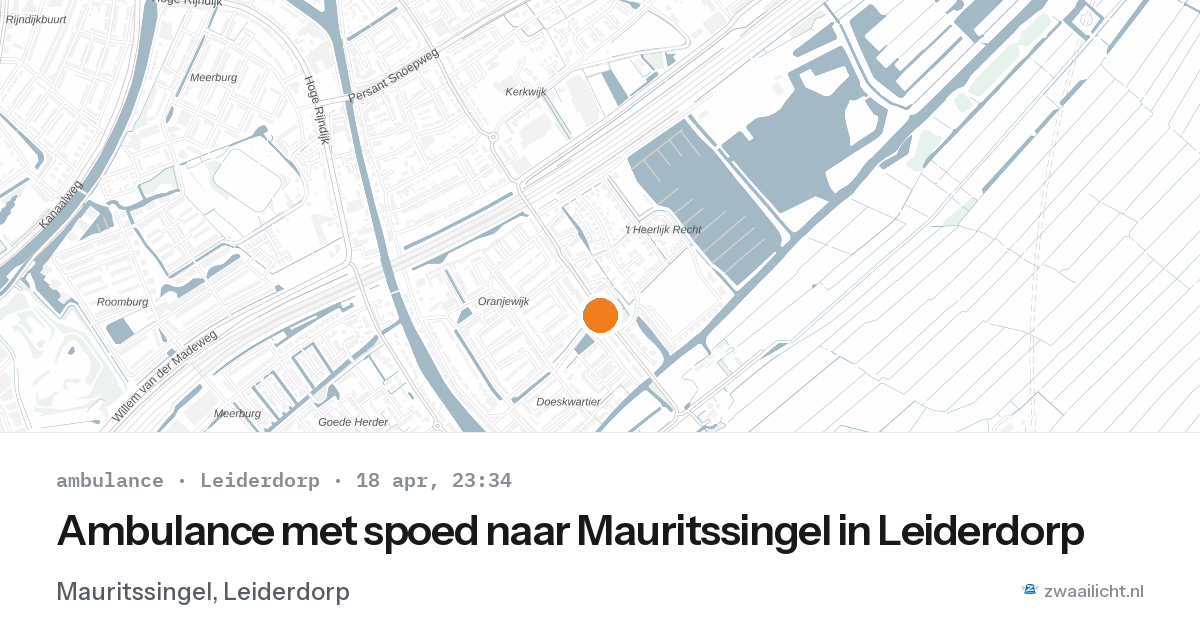 Ambulance met spoed naar Mauritssingel in Leiderdorp — 18 apr 2026