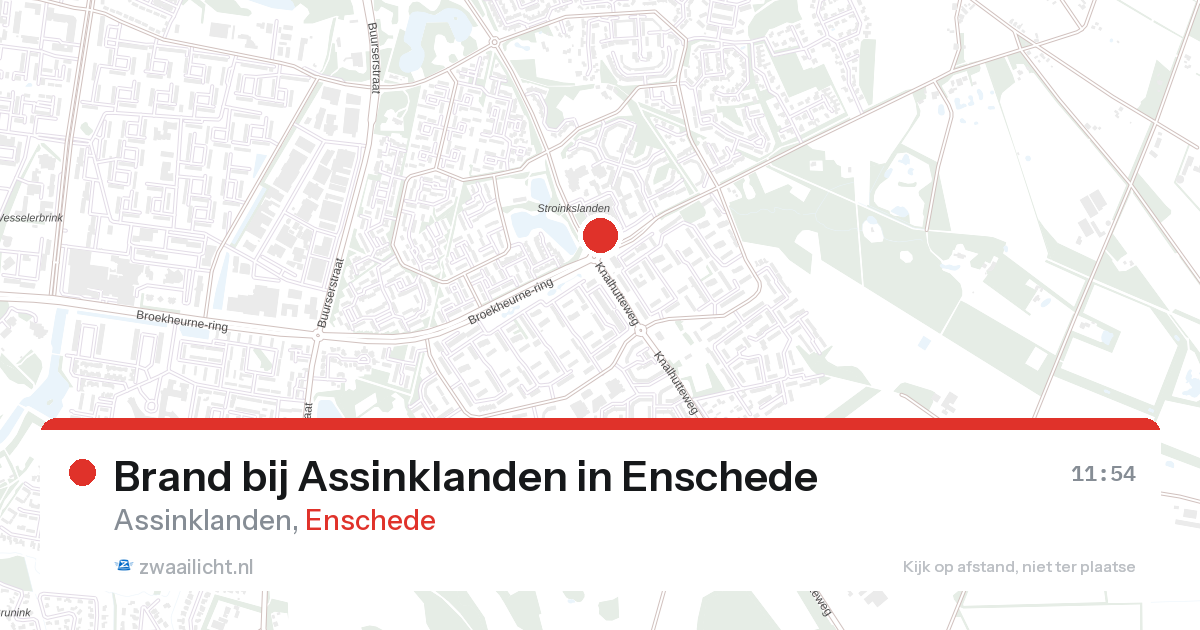 Brand bij Assinklanden in Enschede — 26 aug 2026