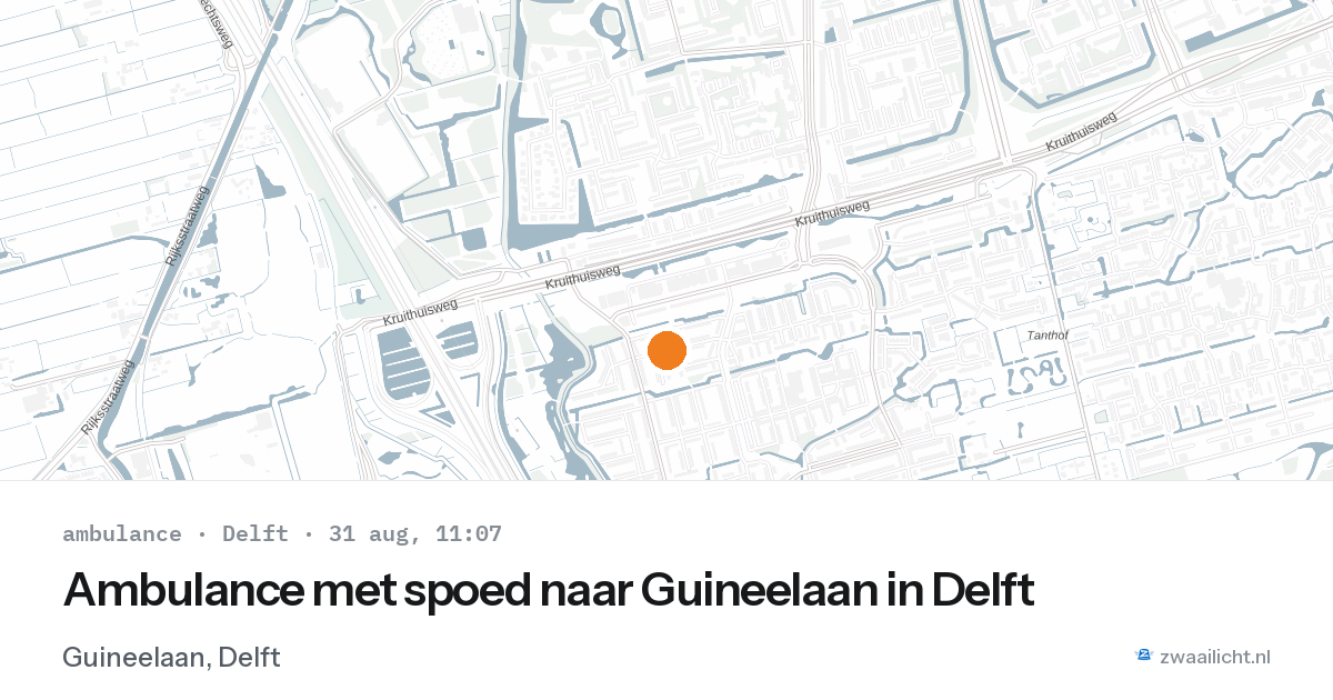 Ambulance met spoed naar Guineelaan in Delft — 31 aug 2026