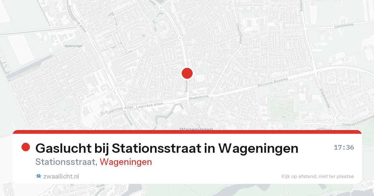 Gaslucht bij Stationsstraat in Wageningen — 23 feb 2026