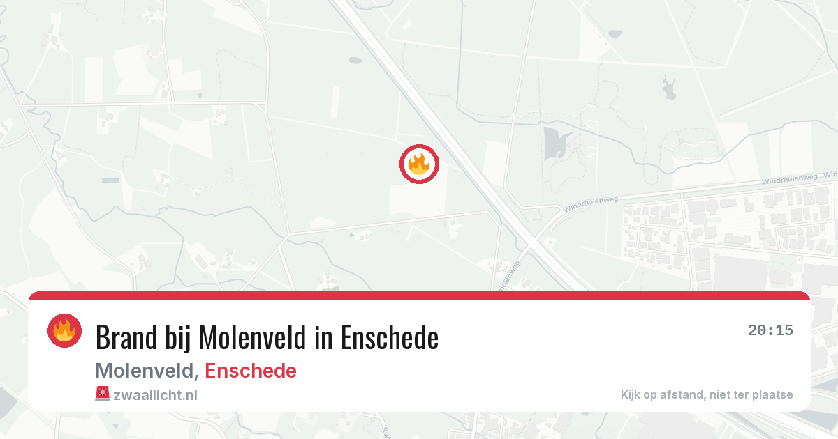 Brand bij Molenveld in Enschede — 8 jun 2026