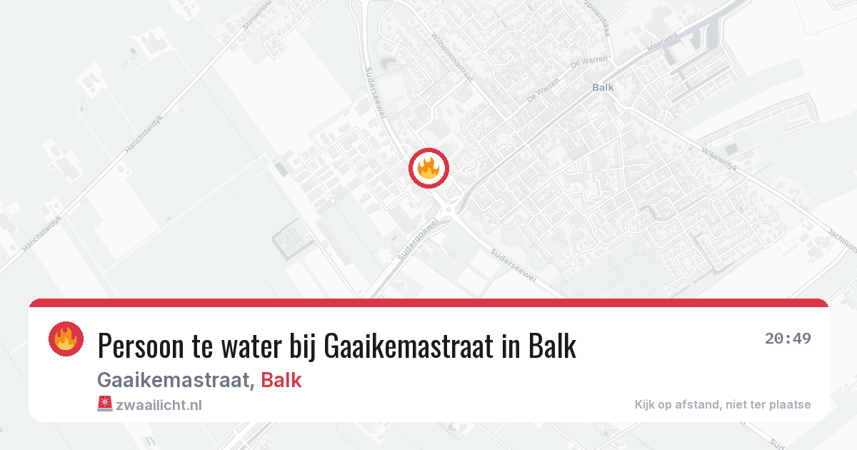 Persoon te water bij Gaaikemastraat in Balk — 8 feb 2026