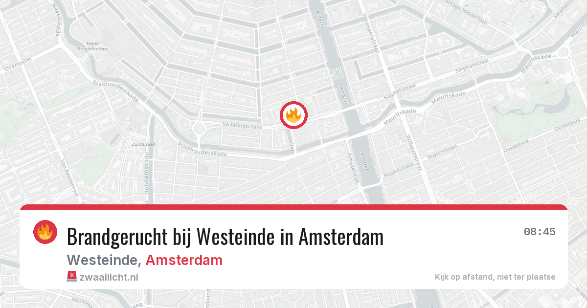 Brandgerucht bij Westeinde in Amsterdam — 25 apr 2026