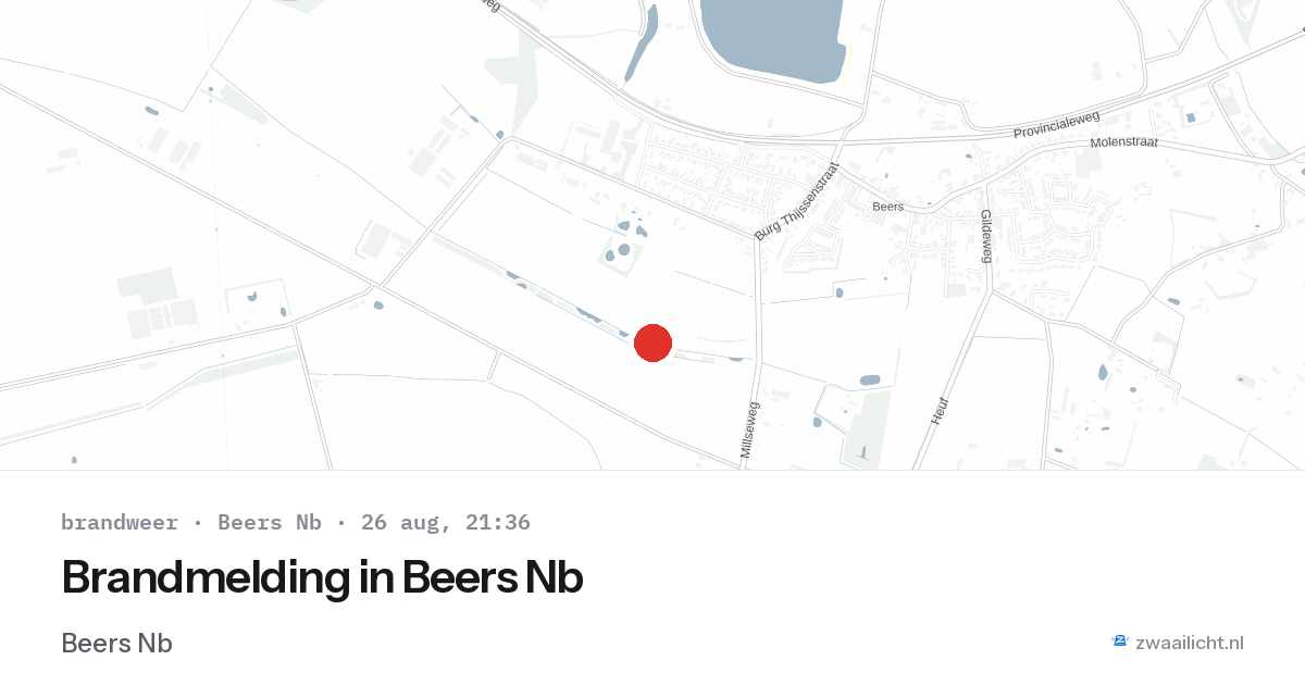 Brandmelding in Beers Nb — 26 aug 2026