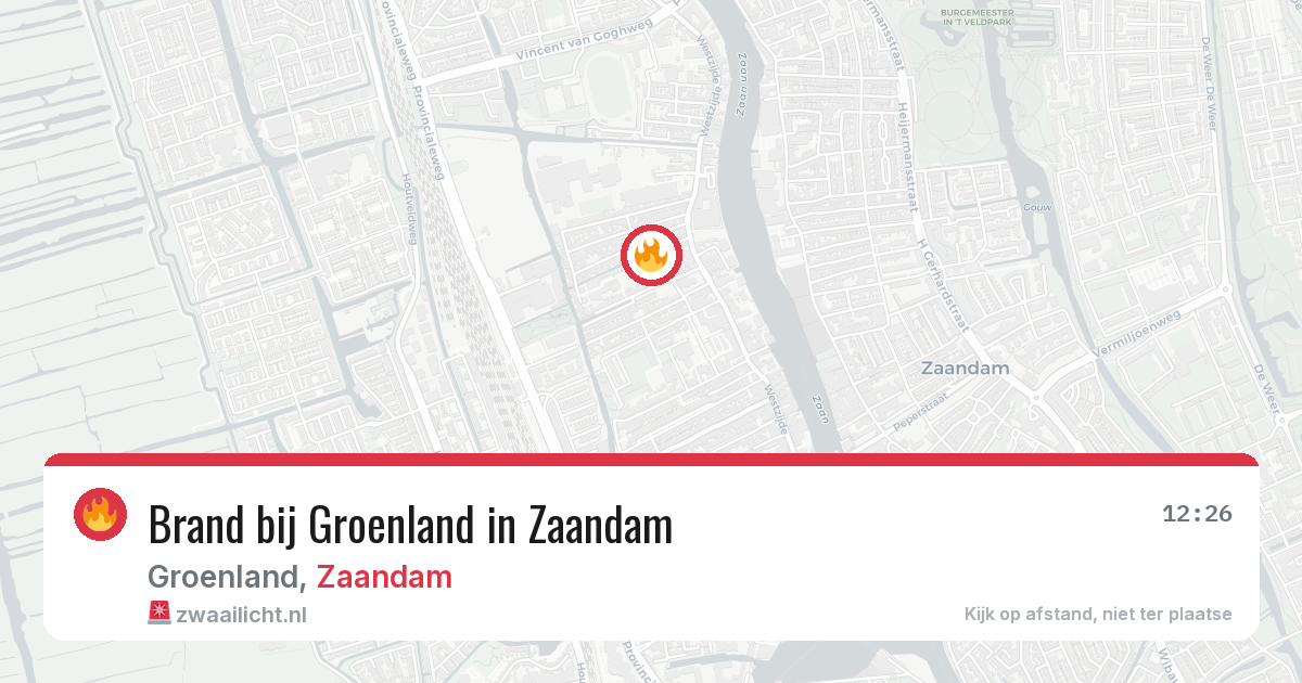 Brand bij Groenland in Zaandam — 11 aug 2026