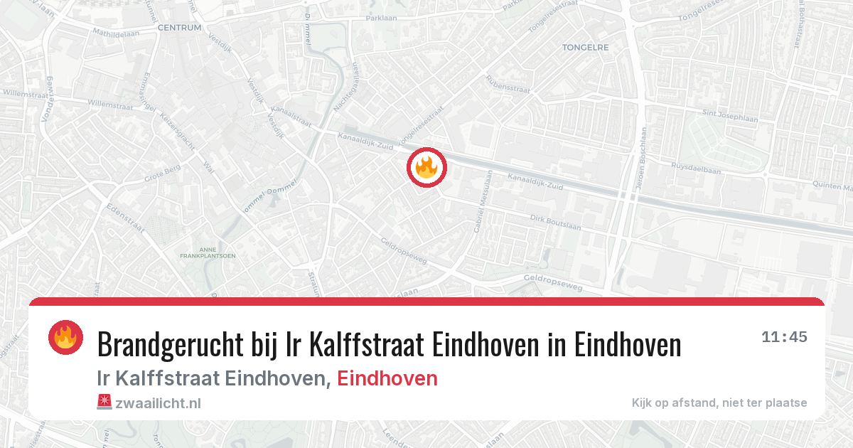 Brandgerucht bij Ir Kalffstraat Eindhoven in Eindhoven — 20 jun 2026