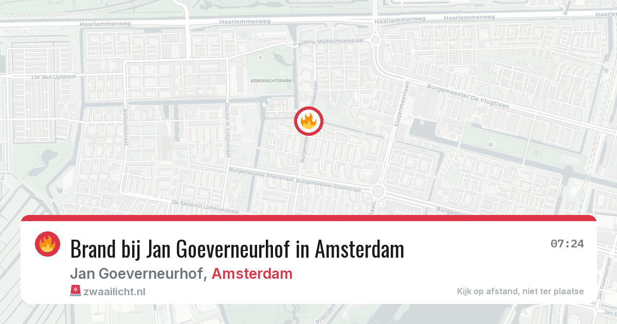 Brand bij Jan Goeverneurhof in Amsterdam — 2 jun 2026