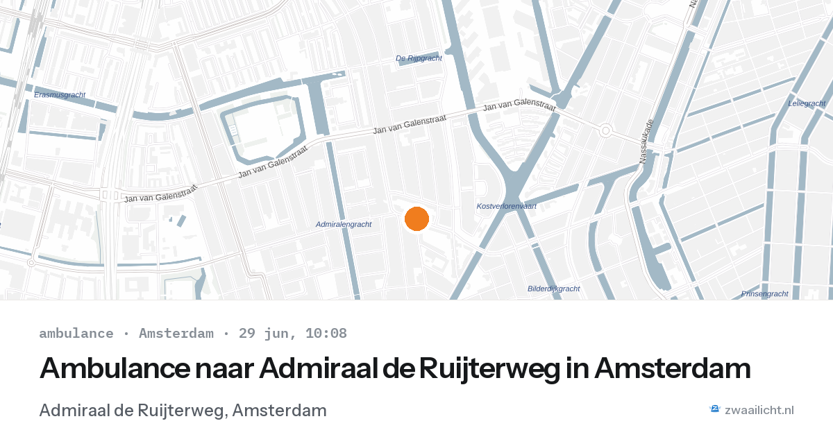 Ambulance naar Admiraal de Ruijterweg in Amsterdam — 29 jun 2026