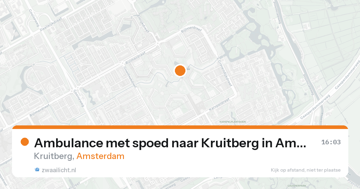 Ambulance met spoed naar Kruitberg in Amsterdam — 24 aug 2026