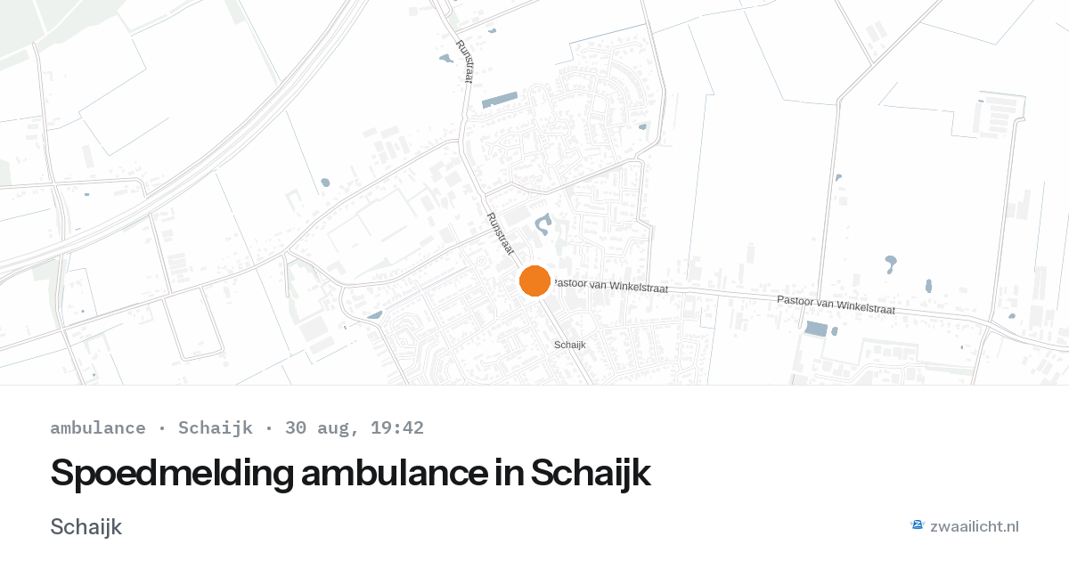 Spoedmelding ambulance in Schaijk — 30 aug 2026