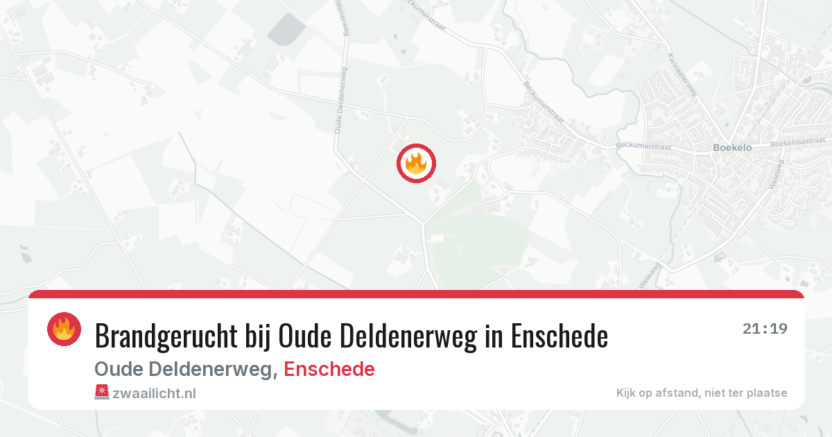 Brandgerucht bij Oude Deldenerweg in Enschede — 4 jun 2026