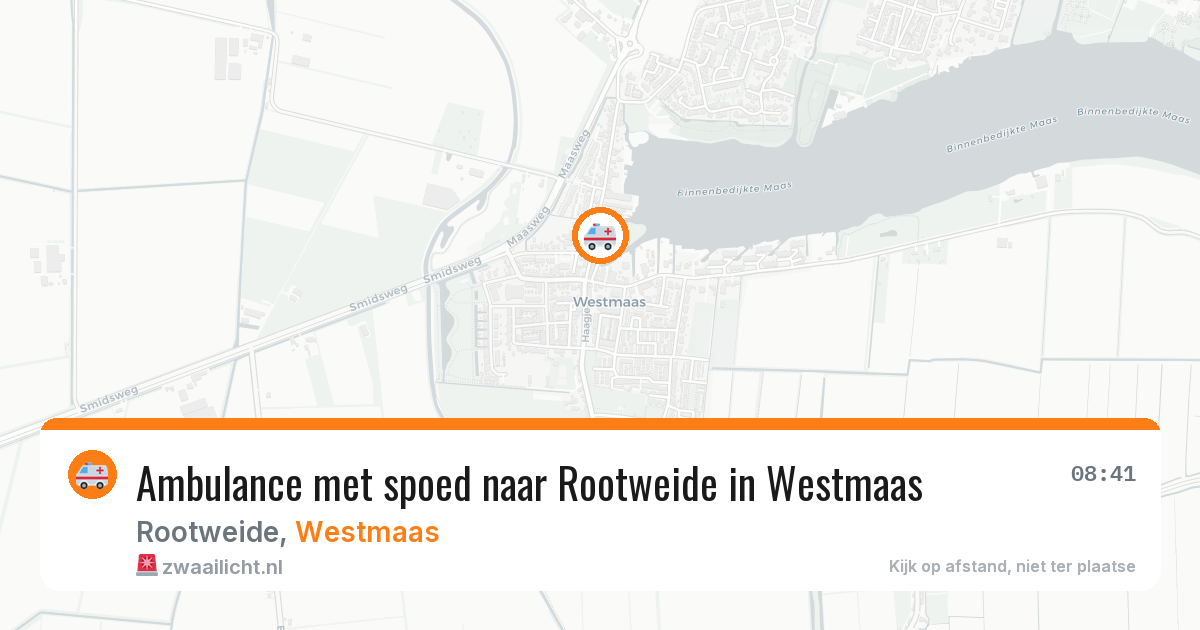 Ambulance met spoed naar Rootweide in Westmaas — 8 jul 2026