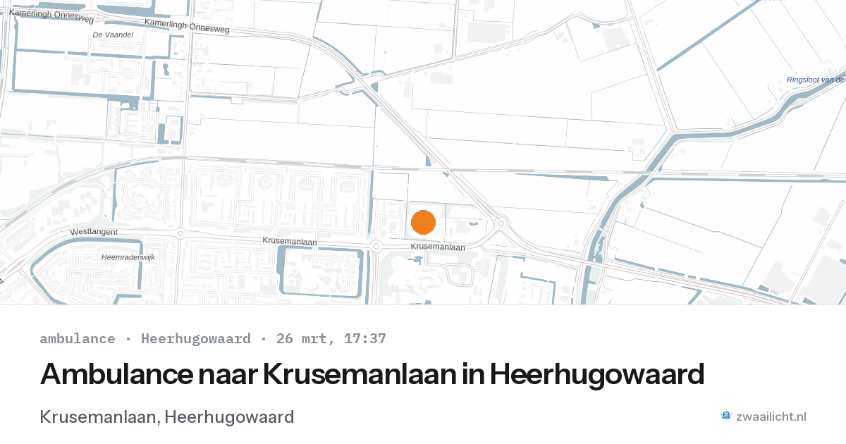 Ambulance naar Krusemanlaan in Heerhugowaard — 26 mrt 2026