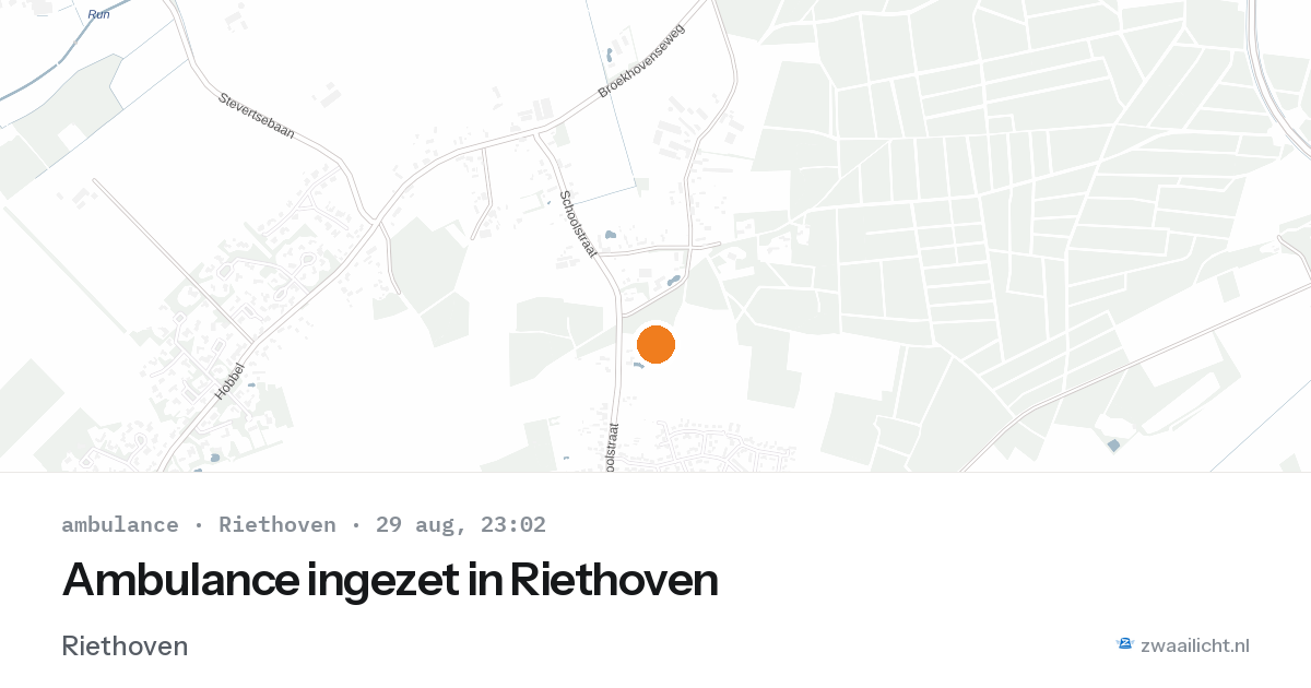 Ambulance ingezet in Riethoven — 29 aug 2026