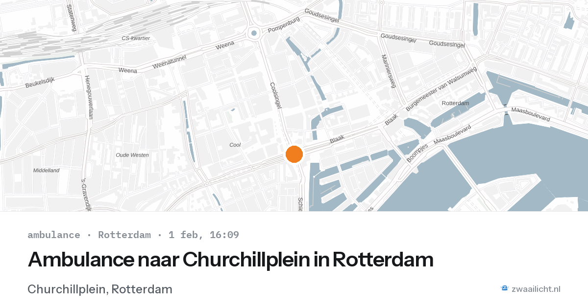 Ambulance naar Churchillplein in Rotterdam — 1 feb 2026