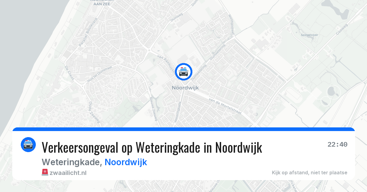 Verkeersongeval op Weteringkade in Noordwijk — 2 aug 2026