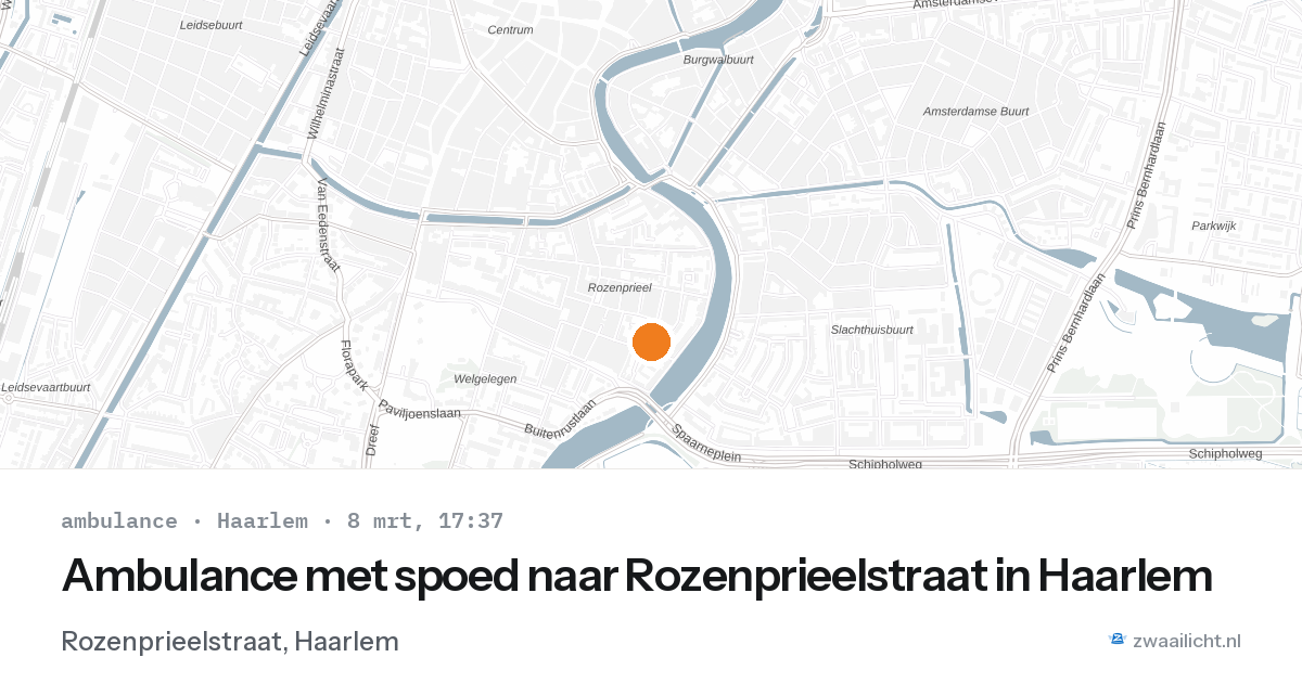 Ambulance met spoed naar Rozenprieelstraat in Haarlem — 8 mrt 2026