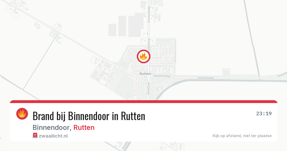 Brand bij Binnendoor in Rutten — 27 jun 2026