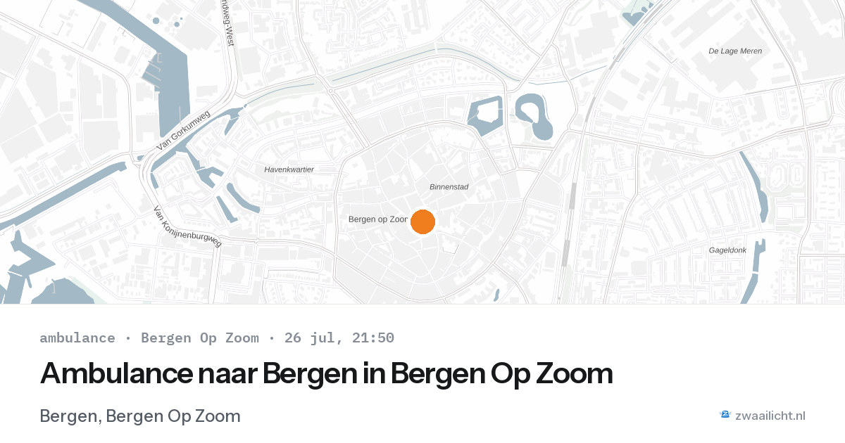 Ambulance naar Bergen in Bergen Op Zoom — 26 jul 2026