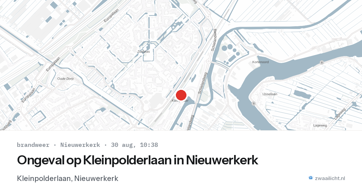 Ongeval op Kleinpolderlaan in Nieuwerkerk — 30 aug 2026