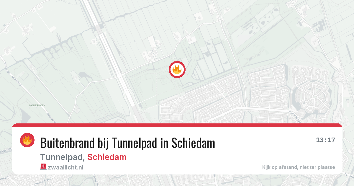 Buitenbrand bij Tunnelpad in Schiedam — 20 jul 2026
