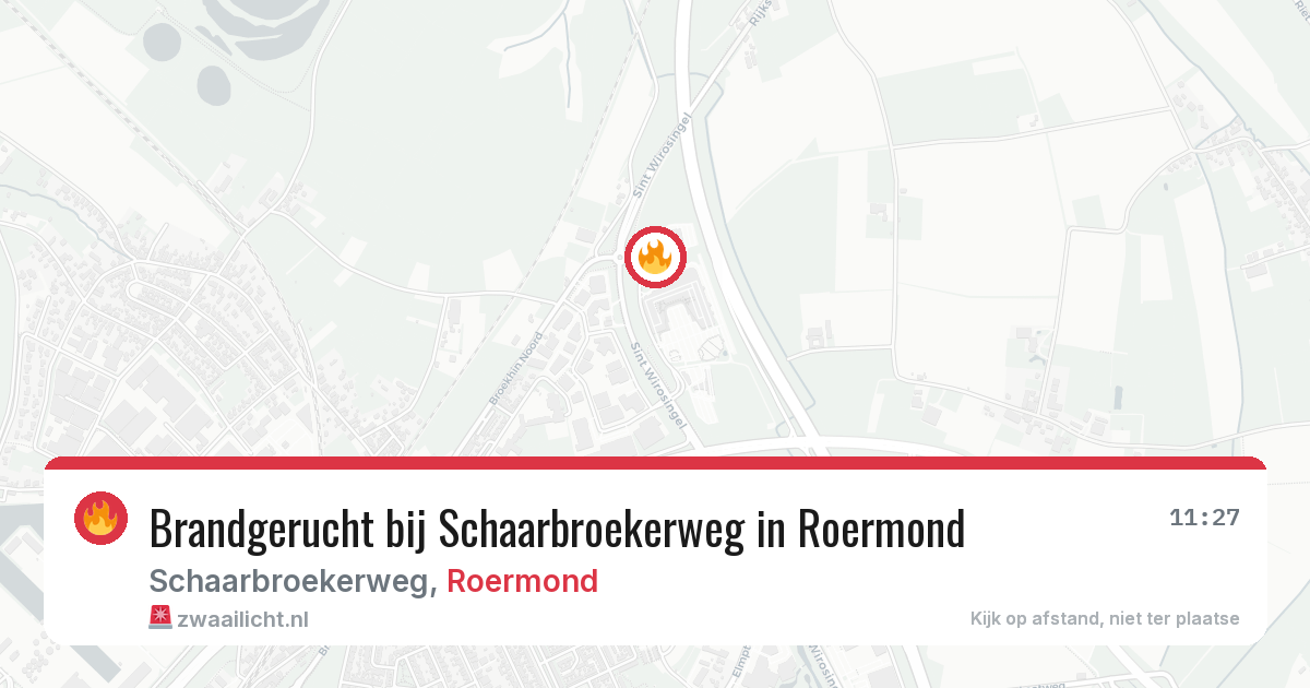 Brandgerucht bij Schaarbroekerweg in Roermond — 5 aug 2026