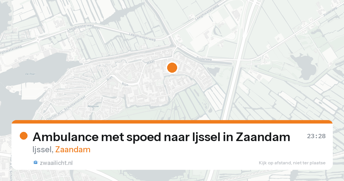 Ambulance met spoed naar Ijssel in Zaandam — 15 aug 2026