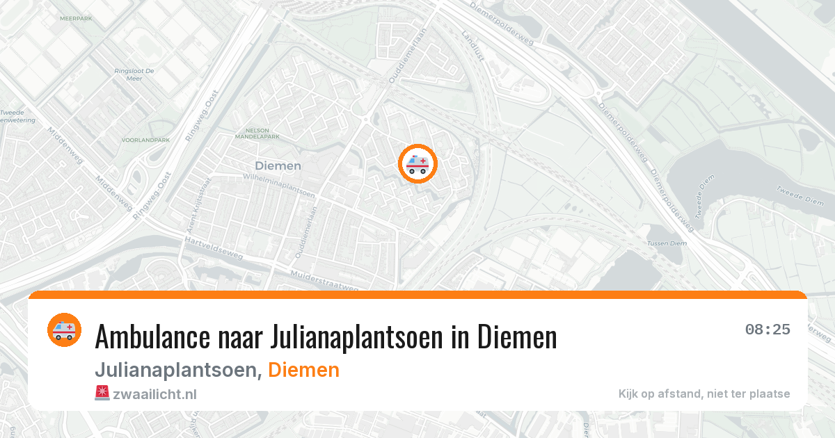 Ambulance naar Julianaplantsoen in Diemen — 22 mei 2026