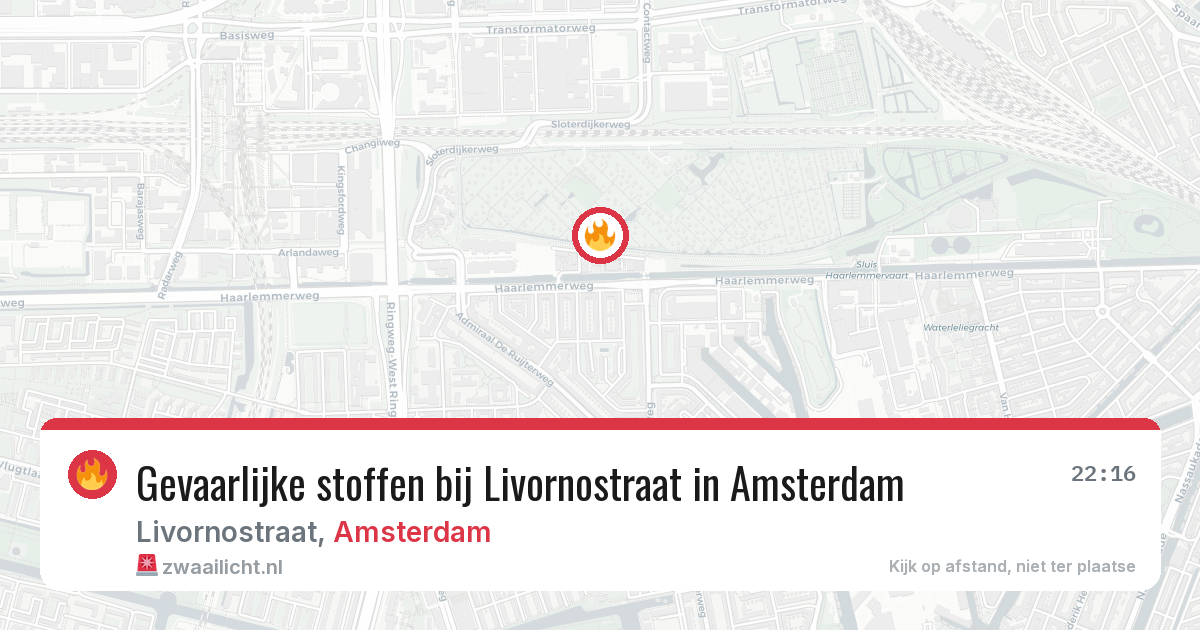 Gevaarlijke stoffen bij Livornostraat in Amsterdam — 23 mei 2026