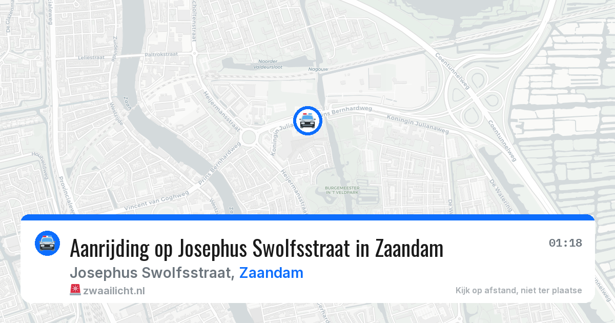 Aanrijding op Josephus Swolfsstraat in Zaandam — 16 mei 2026