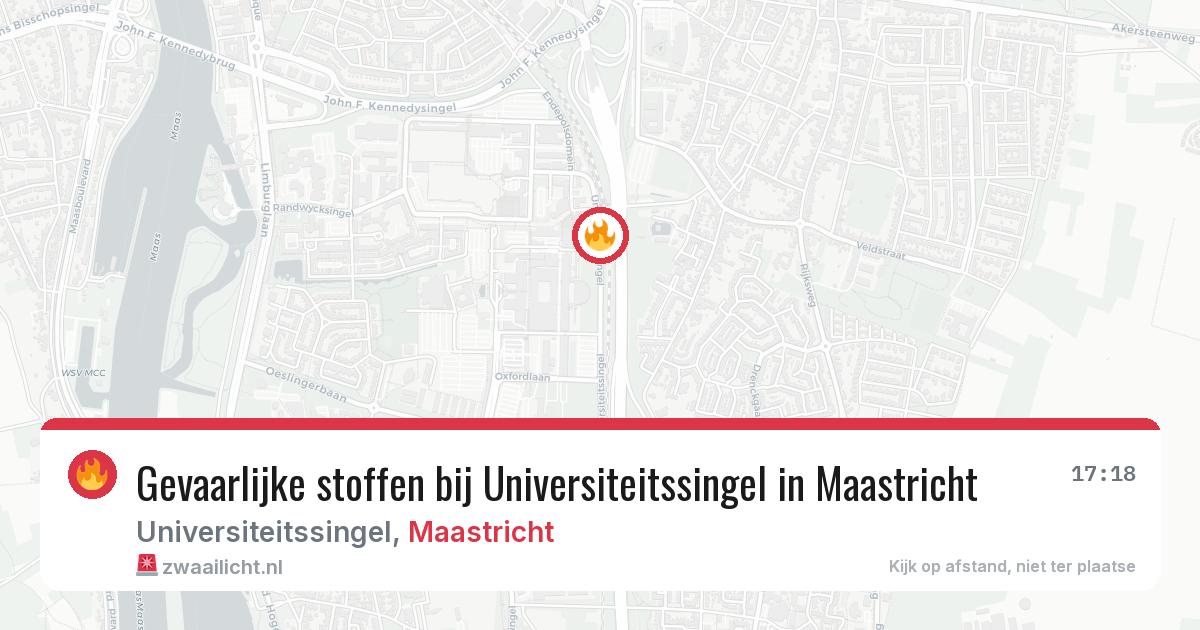 Gevaarlijke stoffen bij Universiteitssingel in Maastricht — 27 jul 2026