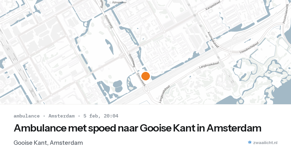 Ambulance met spoed naar Gooise Kant in Amsterdam — 5 feb 2026