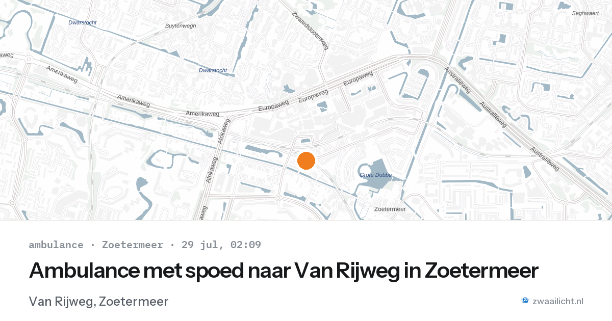 Ambulance met spoed naar Van Rijweg in Zoetermeer — 29 jul 2026