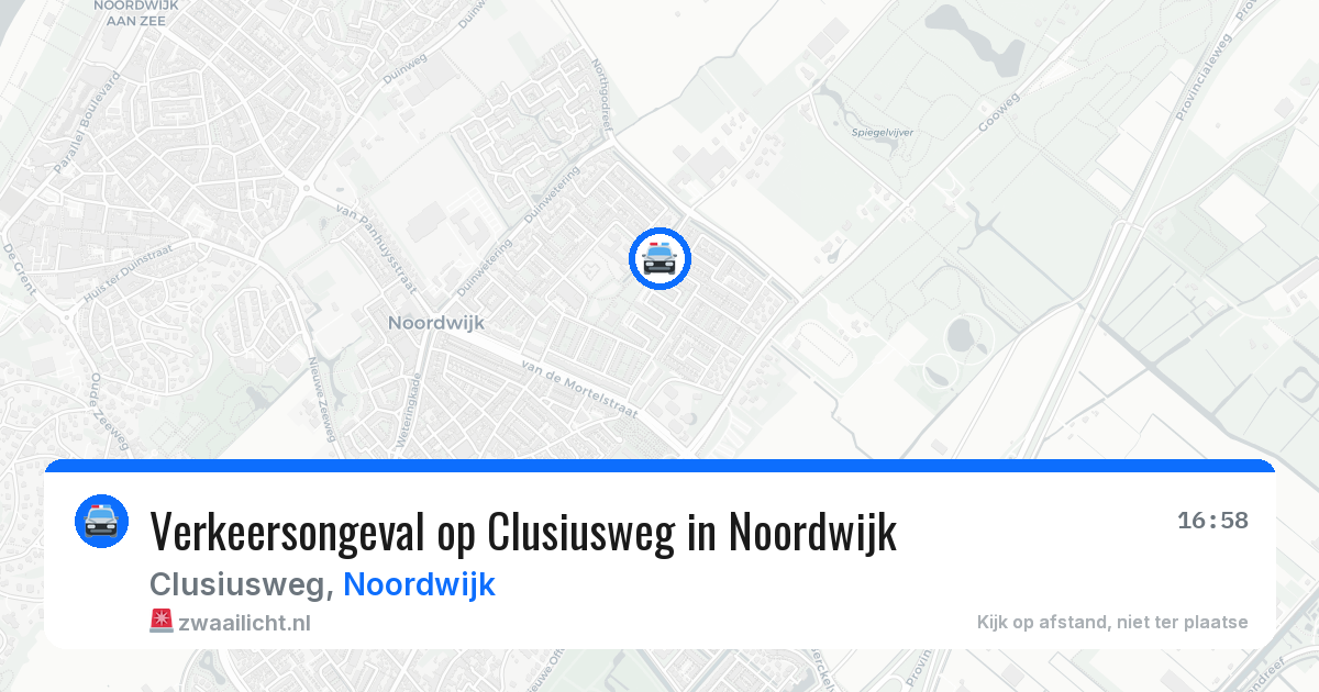 Verkeersongeval op Clusiusweg in Noordwijk — 21 jun 2026