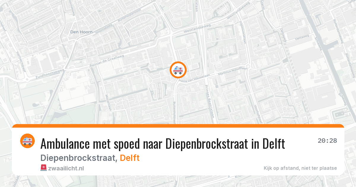 Ambulance met spoed naar Diepenbrockstraat in Delft — 27 apr 2026